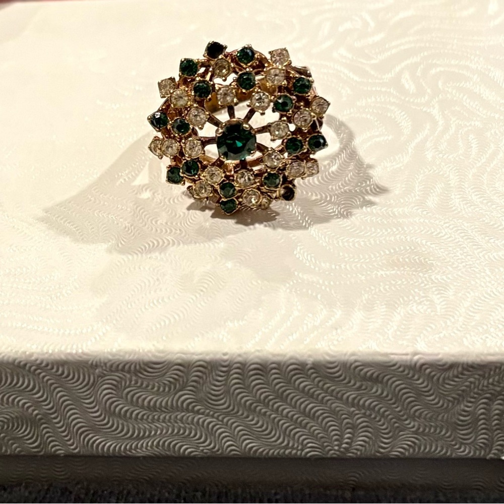 Gold and Green Gemstone Ring